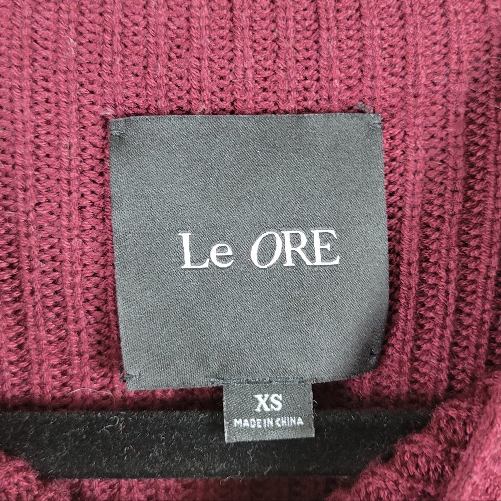 Le Ore Lodi Pointelle Knit Pullover Ruby Red Swea… - image 5